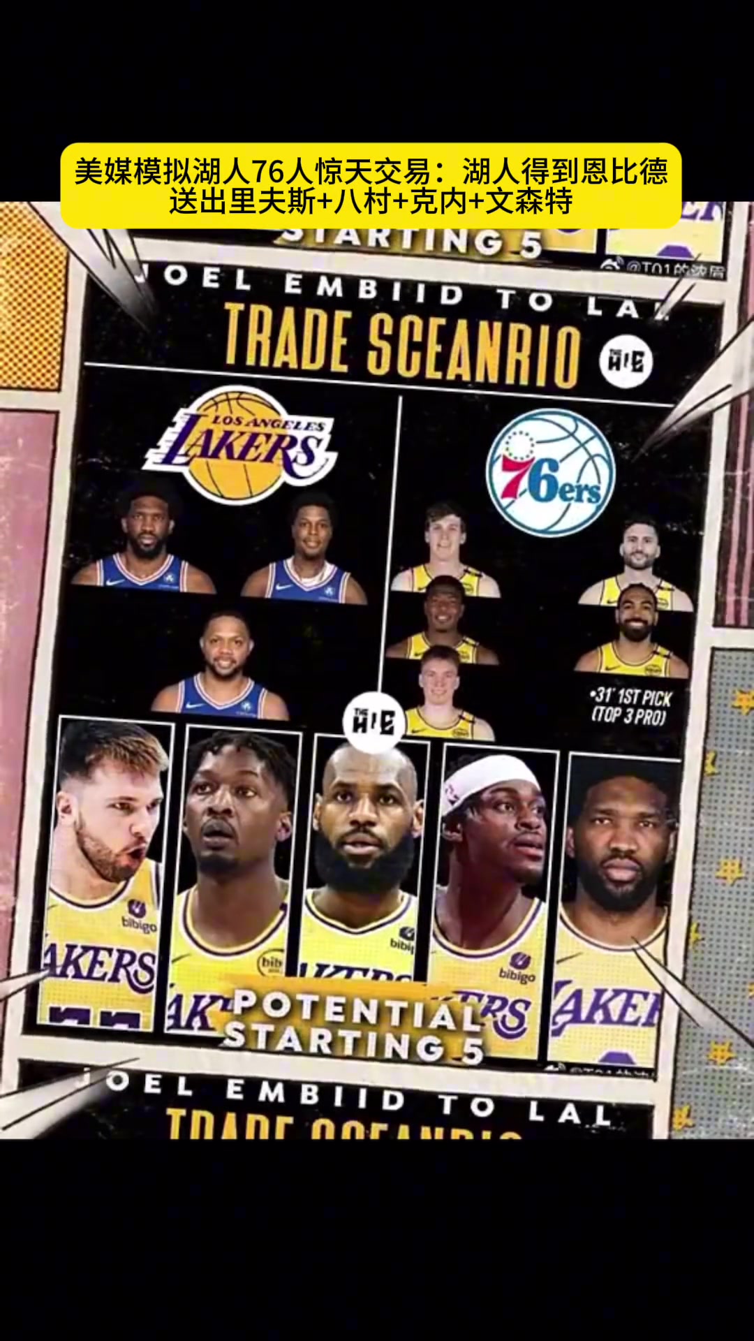 今年首輪出局美媒模擬炸裂交易里夫斯等人五換一恩比德