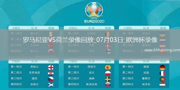 歐洲杯1/8決賽羅馬尼亞0-3荷蘭